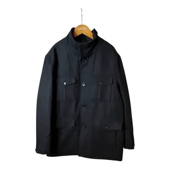 Michael Kors Black Wool Military Style Coat Men’s Size Large